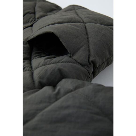 ZARA WATER-REPELLENT QUILTED BOMBER JACKET Black size 4-5 years Snaps - Picture 4 of 11